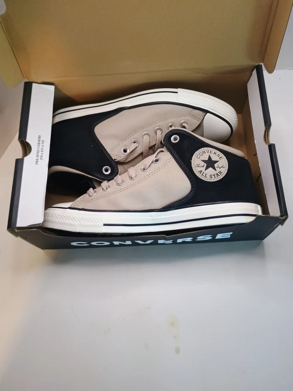 Converse  High Street Mid Top Sneakers Men's Suede Canvas Black Beige New Size 9